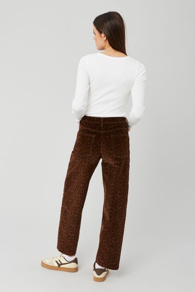 Pantalon velours léopard
