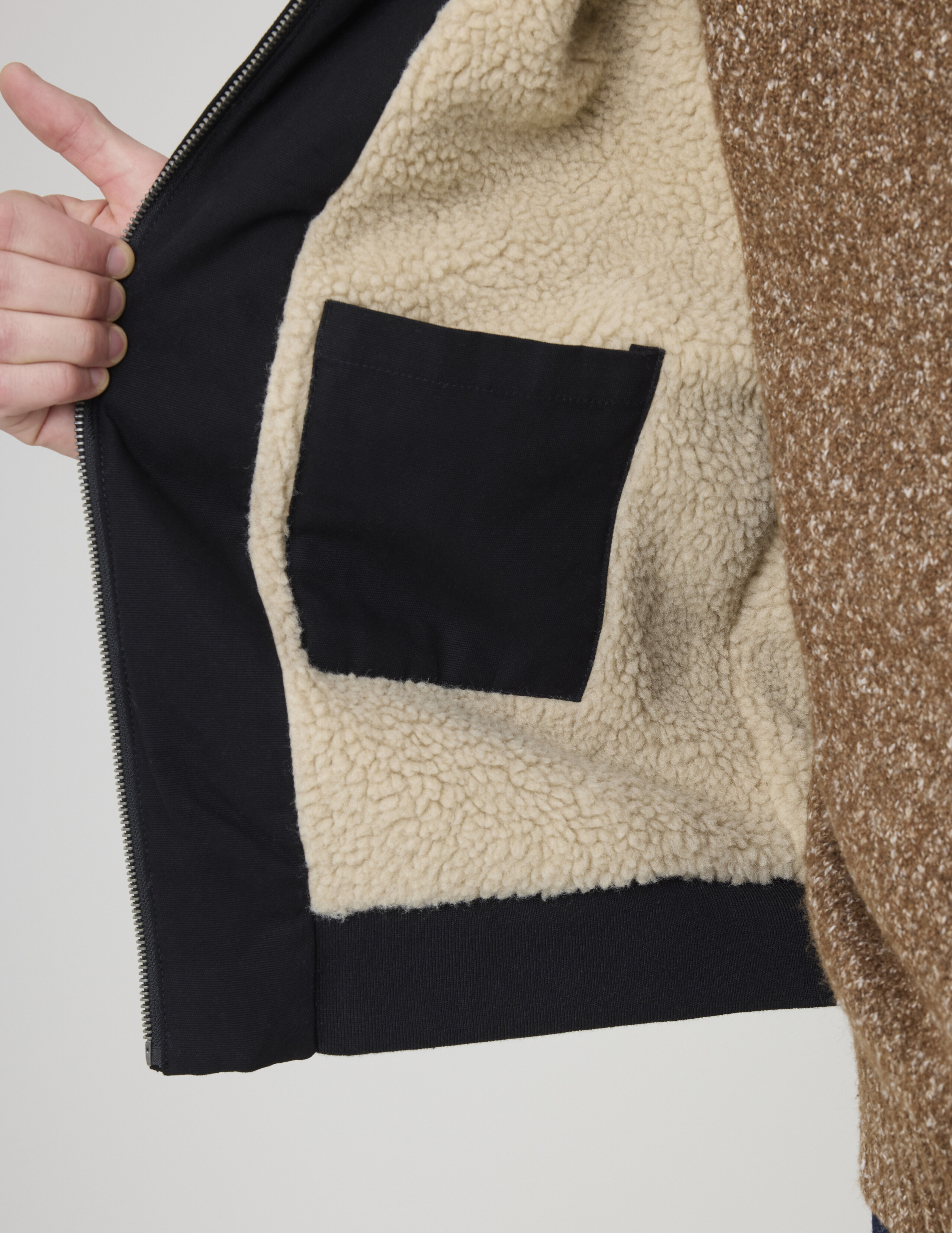 Blouson à capuche en canvas Noir | BZB