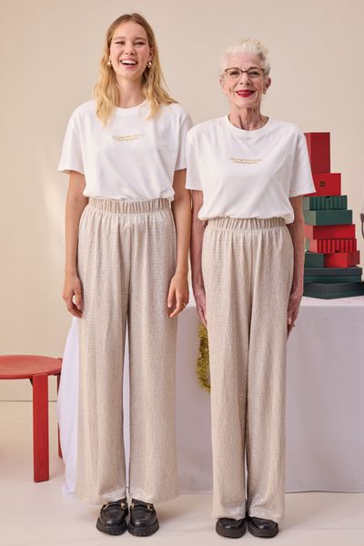 Pantalon texturé et pailleté