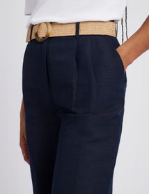Pantalon lin avec ceinture