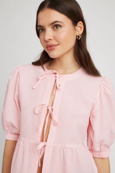 Chemise rayée à nœuds
