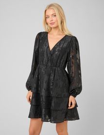 Robe courte jacquard brillant