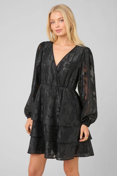 Robe courte jacquard brillant