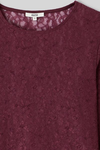 T-shirt manches longues en dentelle