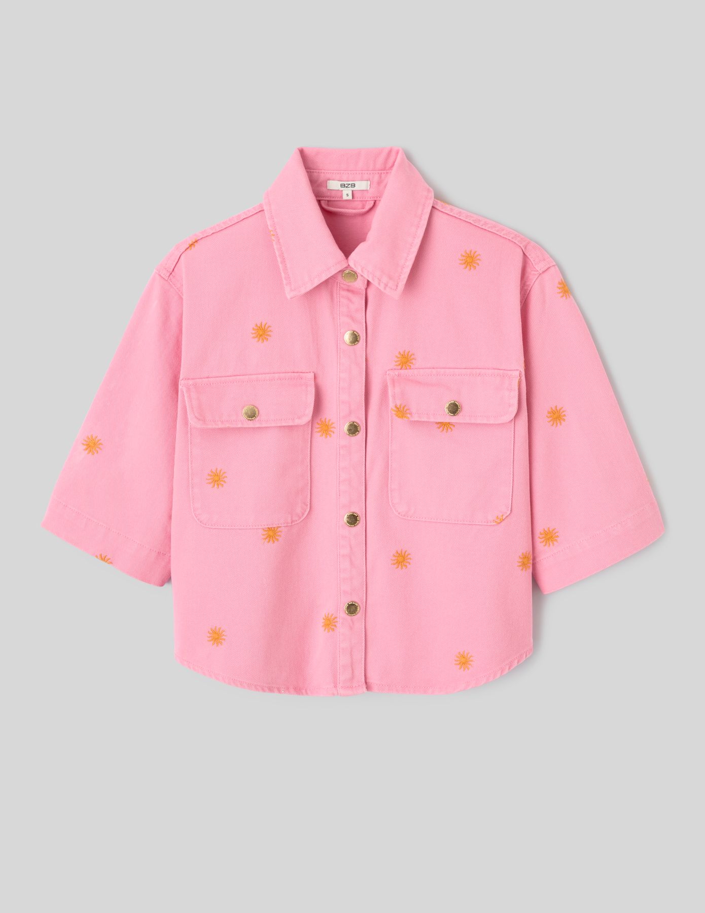 Veste en twill brod&eacute;e