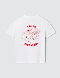 T-shirt St Valentin imprim&eacute; devant/dos