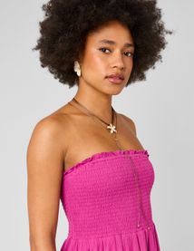 Robe longue smock&eacute;e