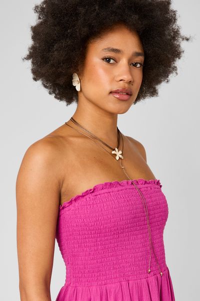 Robe longue smock&eacute;e