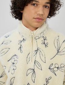 Sweat sherpa brodée