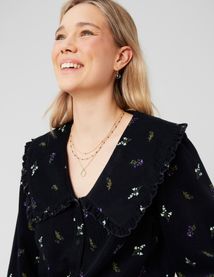 Blouse imprimée en velours côtelé