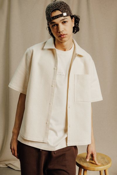 Chemise manches courtes texturée