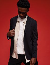 Chemise droite flanelle unie
