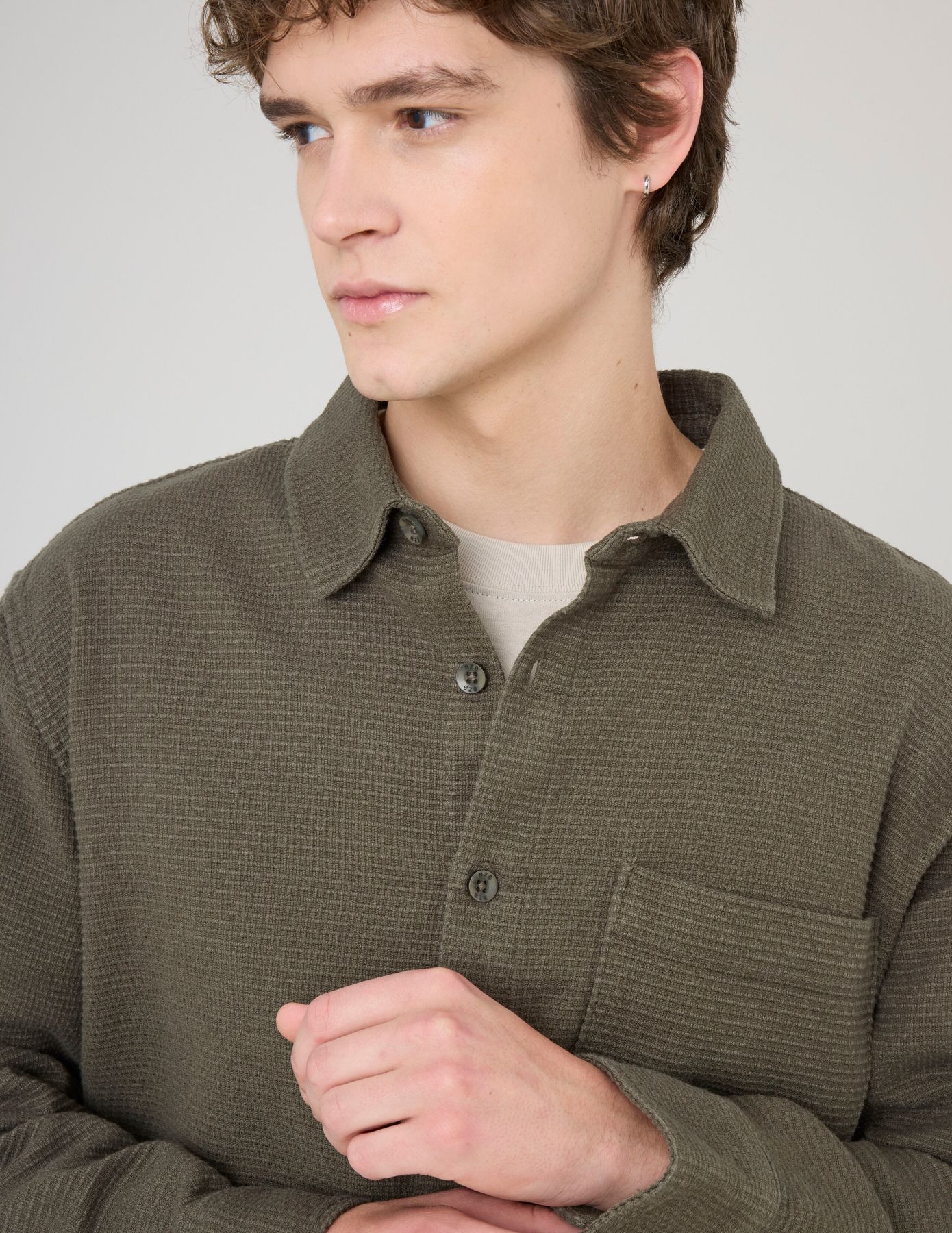 Surchemise texturée unie