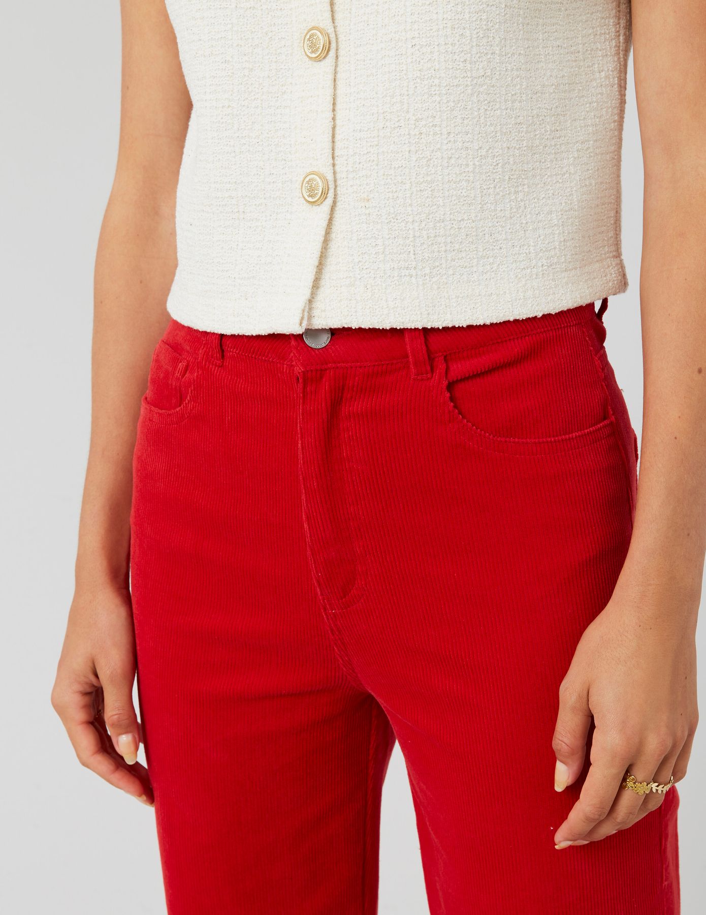 Pantalon straight velours