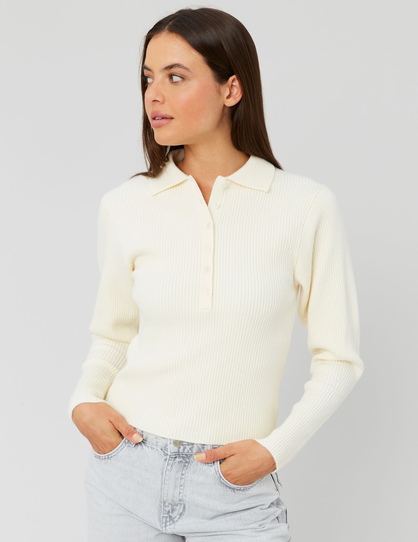Pull maille côtelée