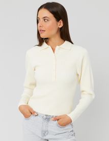 Pull maille côtelée