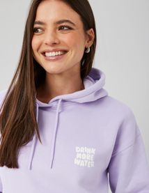 Sweat &agrave; capuche imprim&eacute; devant/dos