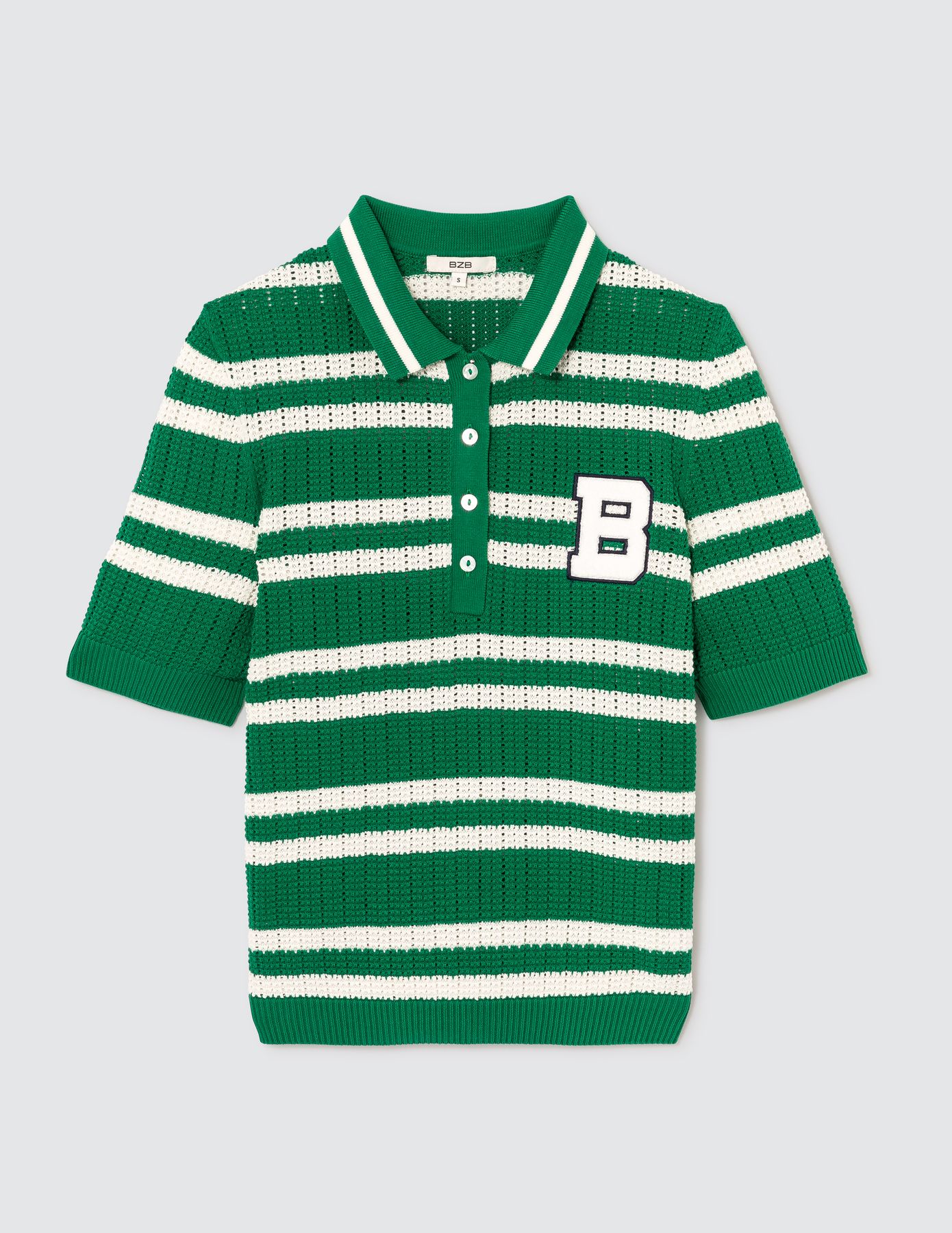Polo ajouré rayé
