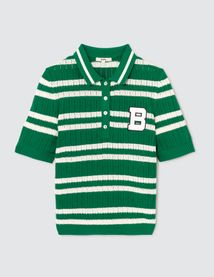 Polo ajouré rayé