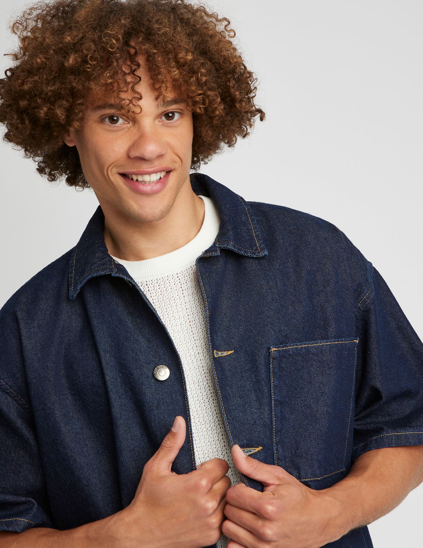 Chemise manches courtes en jean