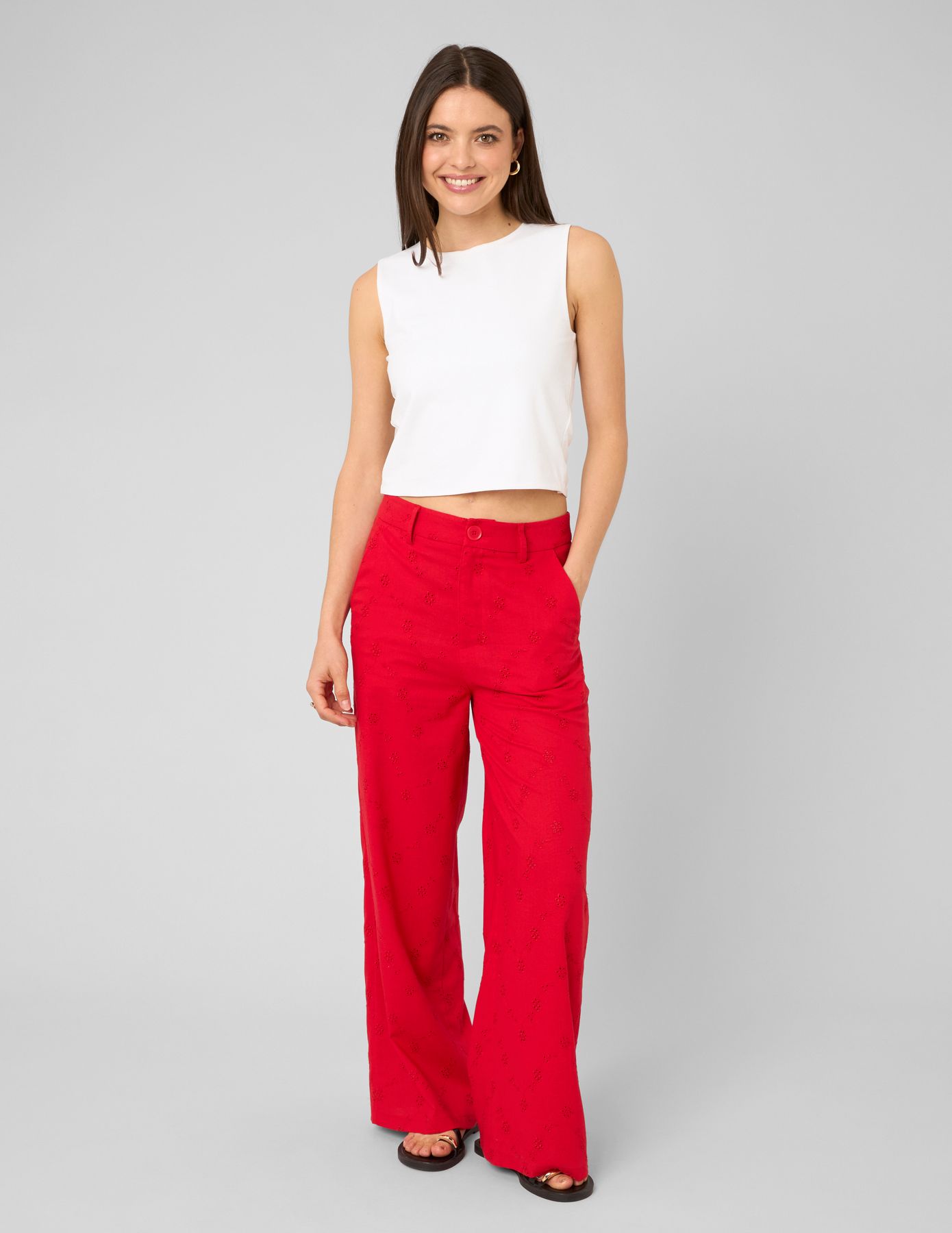 Pantalon broderie anglaise