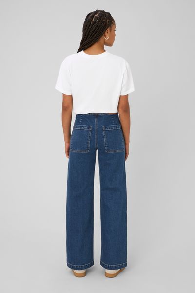 Jean wide leg boutonn&eacute;