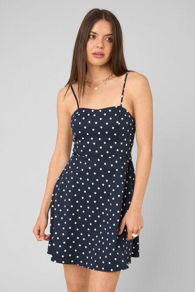 Robe &agrave; bretelles pois