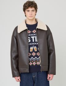 Blouson zippé col sherpa