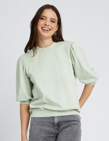 Sweat délavé avec fronces