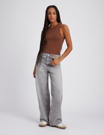 D&eacute;bardeur maille c&ocirc;tel&eacute;e uni