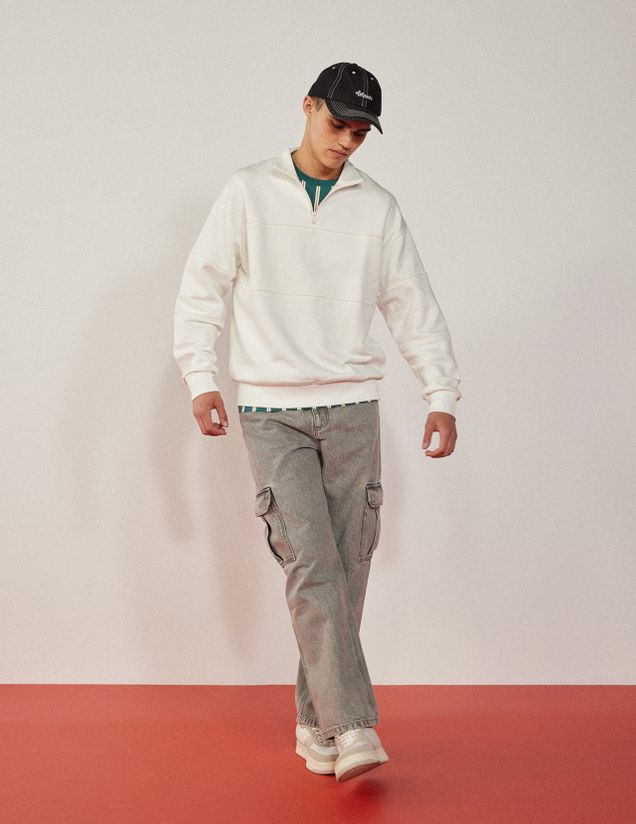 Sweat col montant zippé