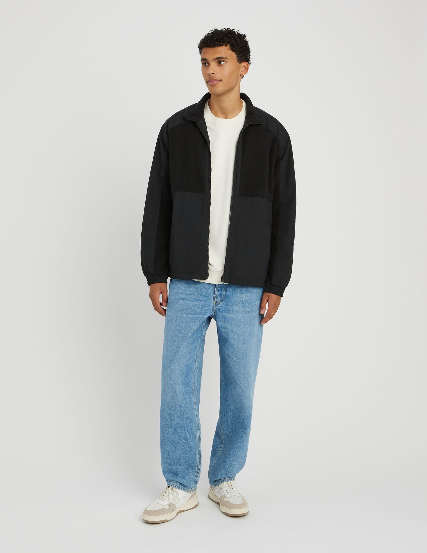 Veste zippée bi matière
