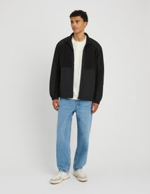 Veste zippée bi matière