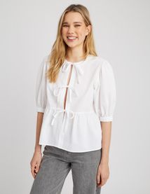 Chemise rayée à nœuds