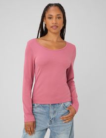 T-shirt manches longues c&ocirc;tel&eacute;