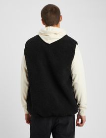 Veste zippée sans manches sherpa