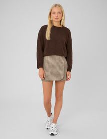Jupe-short &agrave; carreaux