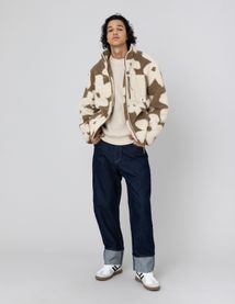 Veste sherpa zippée fleurs