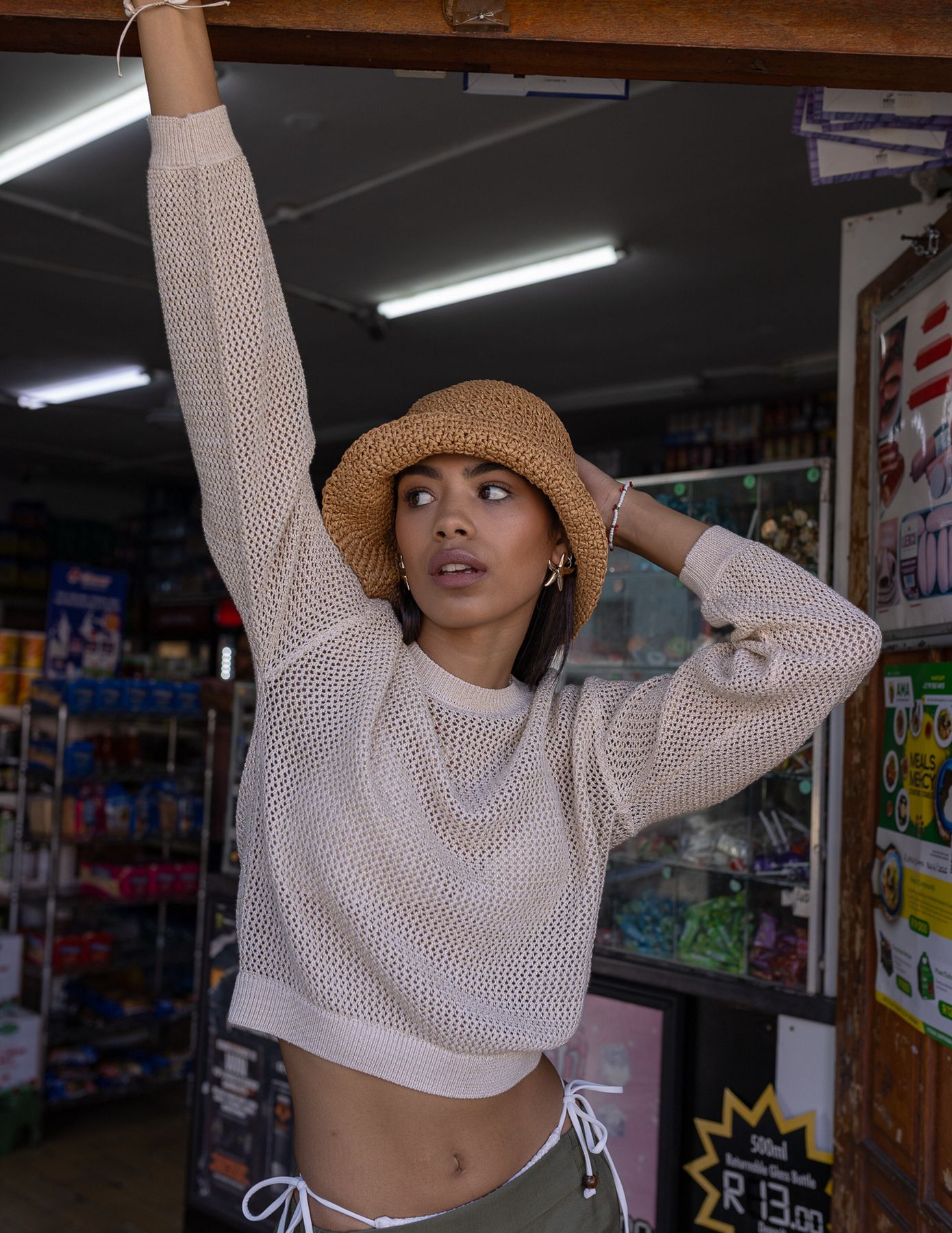Pull en crochet avec fil pailleté