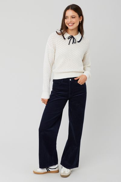 Pull col polo ajouré