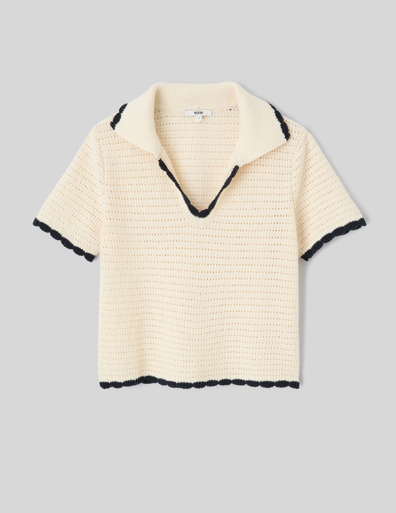 Polo manches courtes en crochet