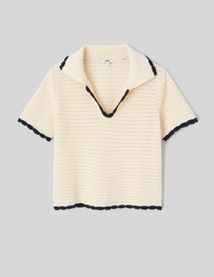 Polo manches courtes en crochet