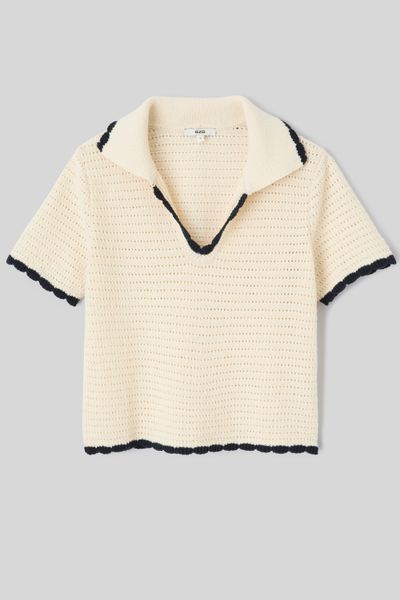 Polo manches courtes en crochet