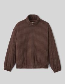 Blouson zippé à carreaux