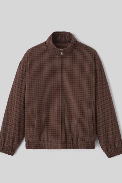 Blouson zippé à carreaux