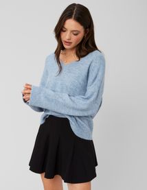 Pull col V pailleté