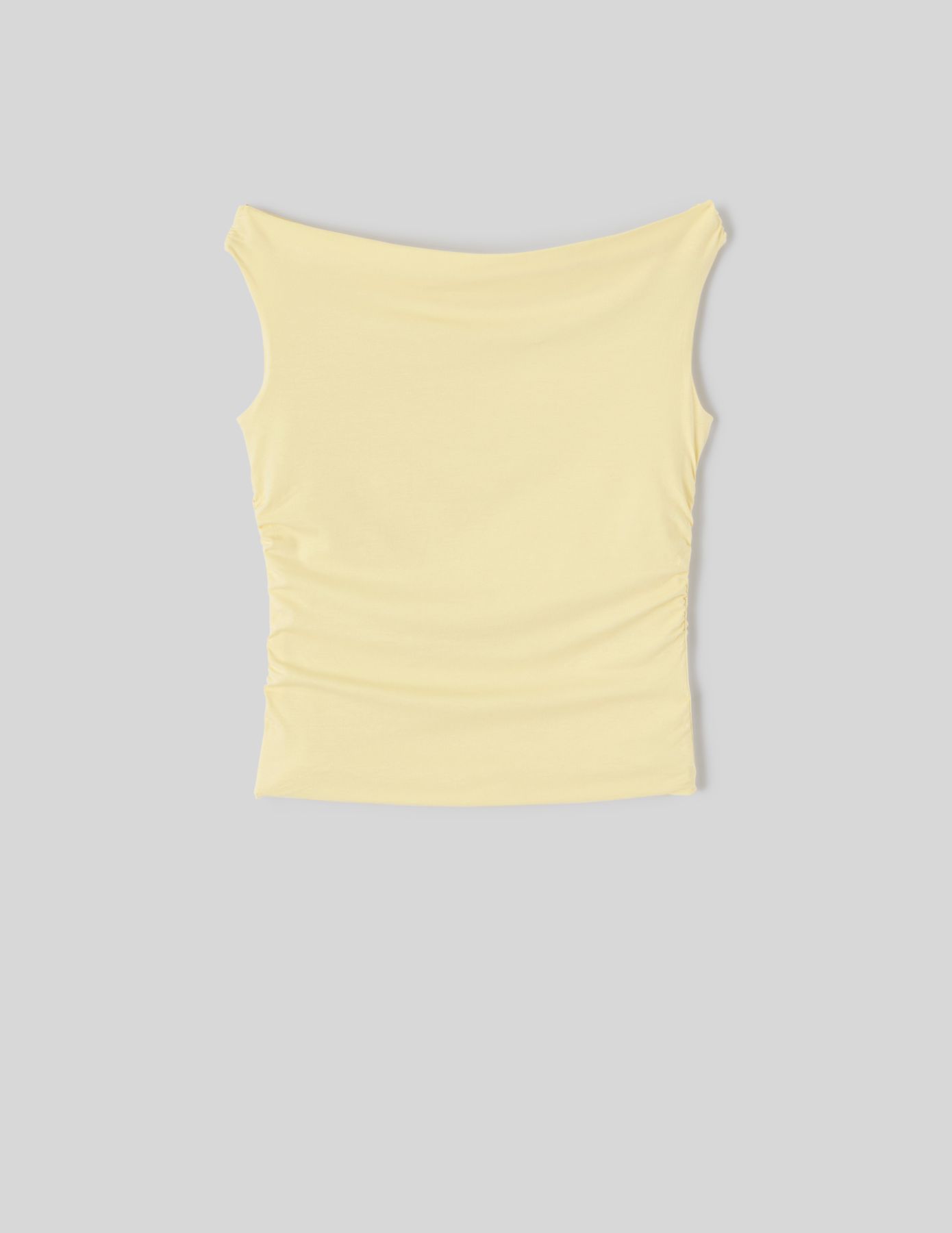 T-shirt à fronces col bardot