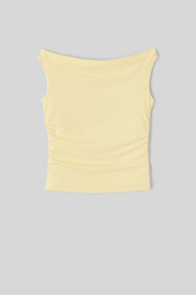 T-shirt à fronces col bardot