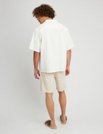 Chemise manches courtes unie jacquard