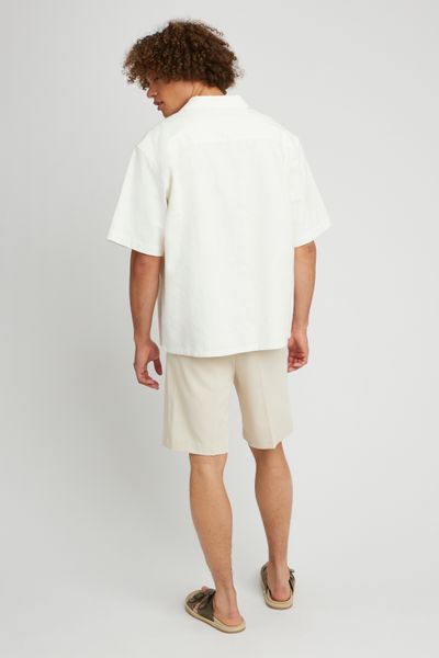 Chemise manches courtes unie jacquard